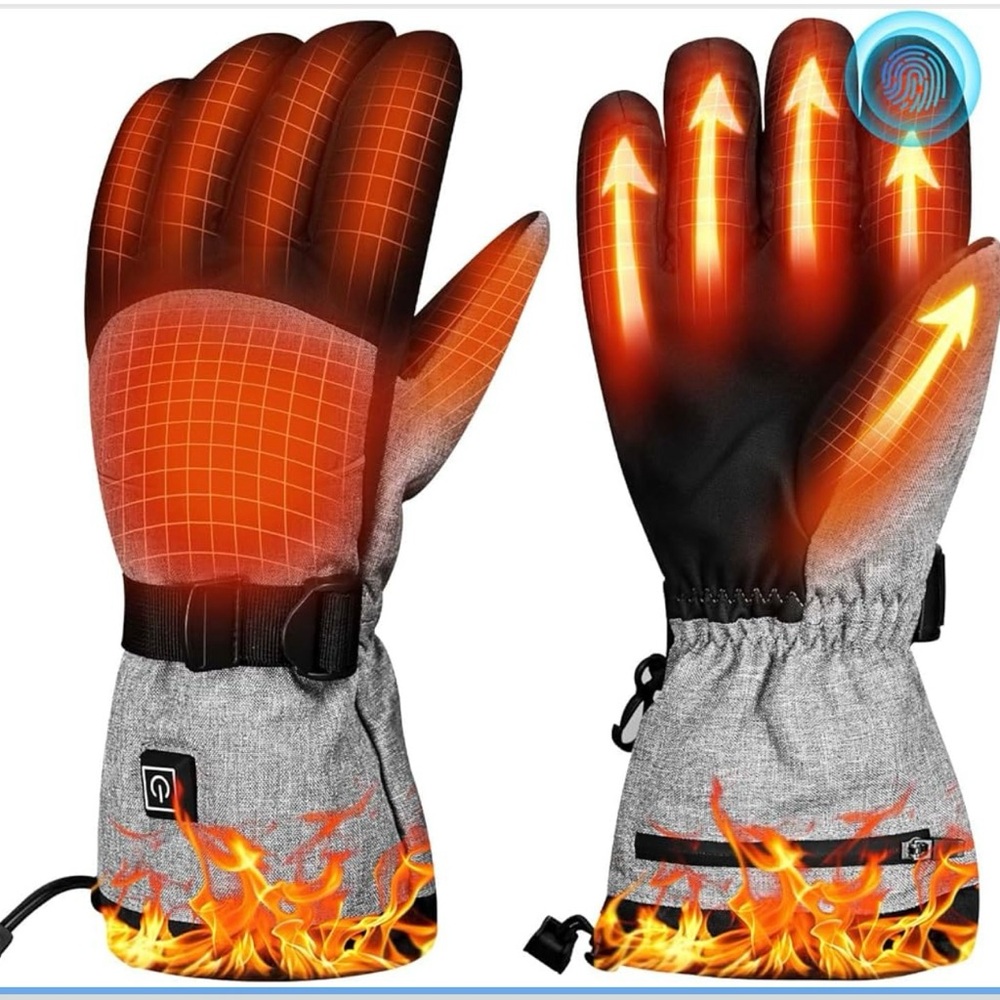 Heated Gloves 5V 4000mAh rechargeable heated gloves for men, 3 heating levels